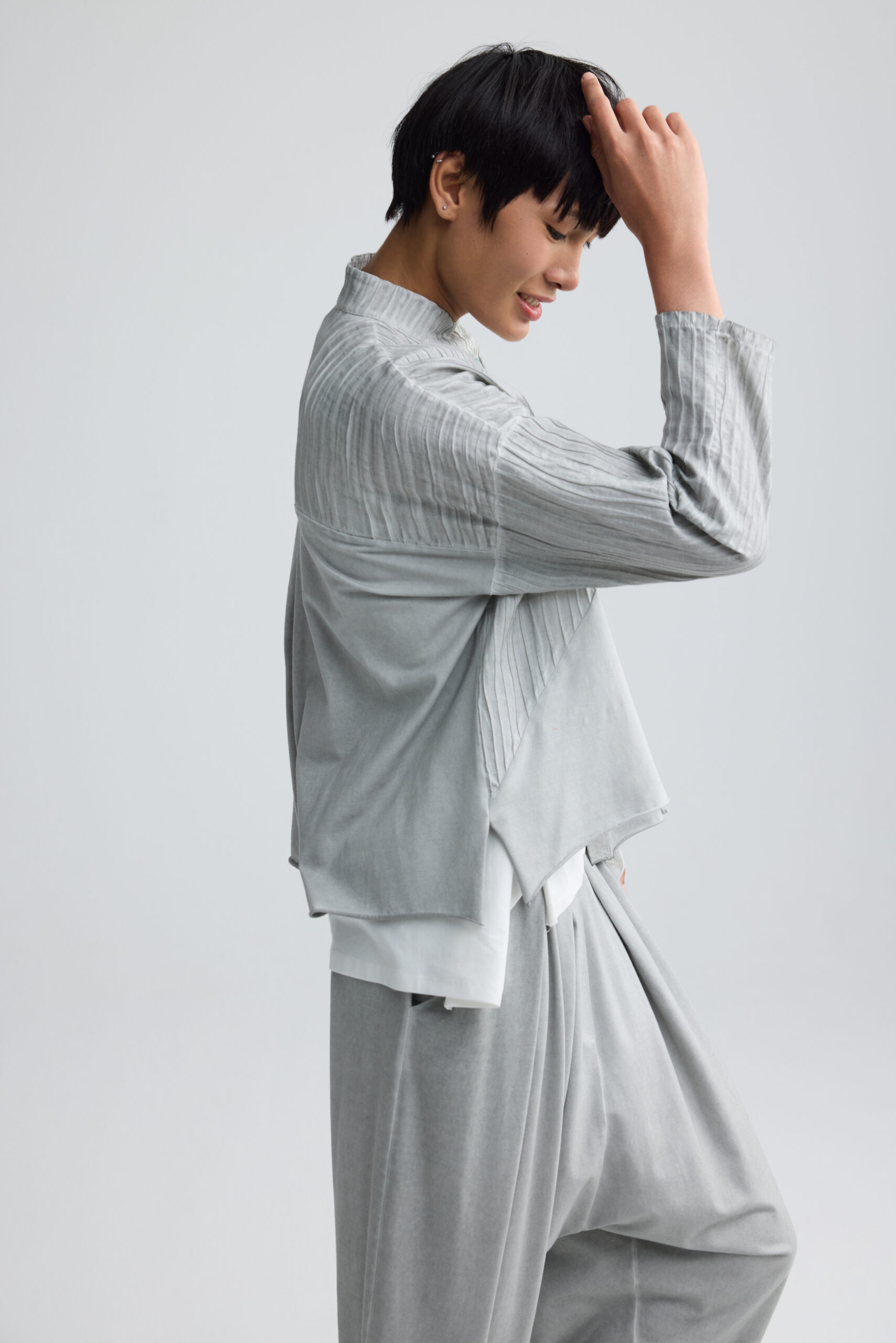 Luukaa Zaya Knitted Jacket In Ash Grey - Image 2