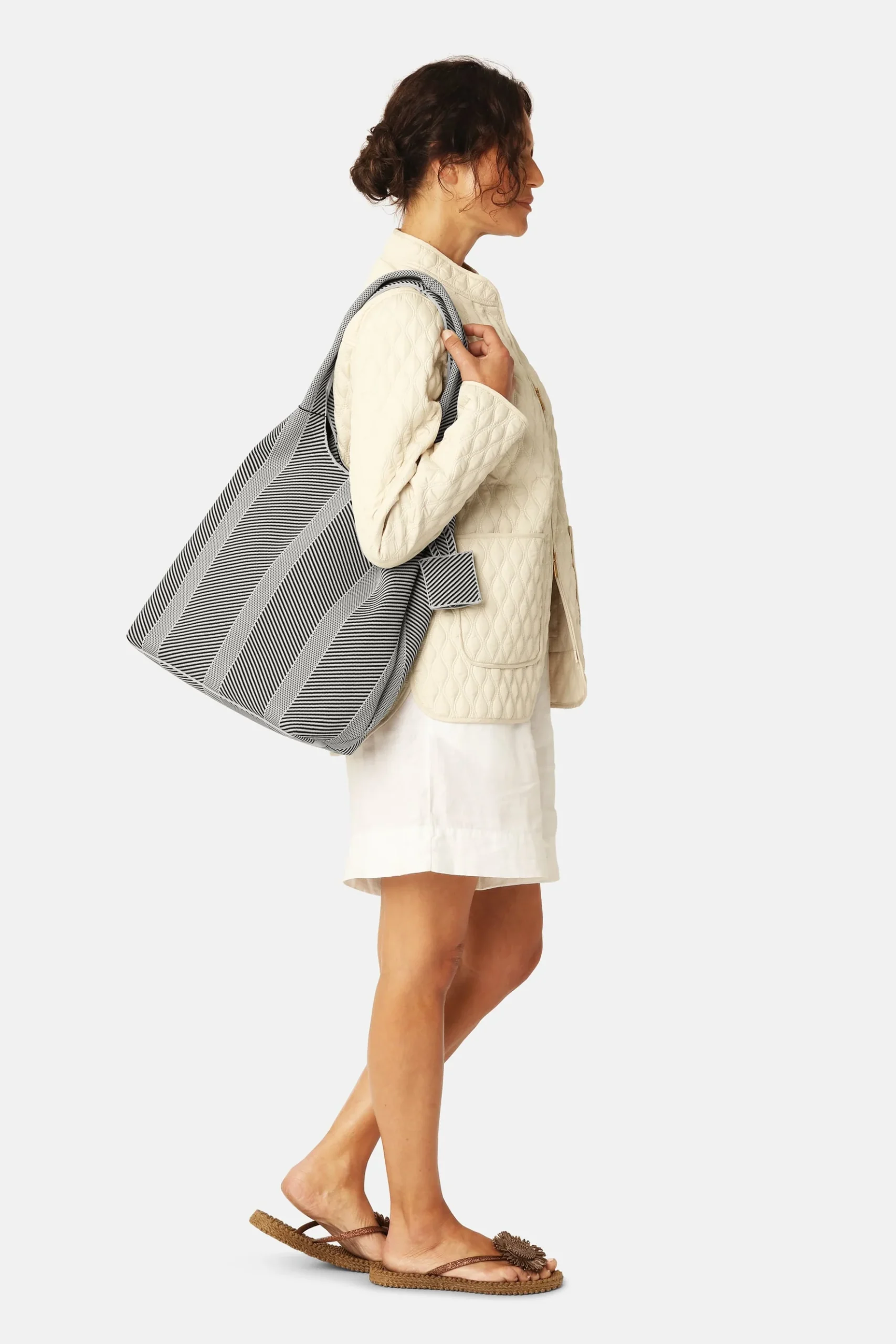 Ilse Jacobsen Knitty 01 Bag in Milk Creme Black - Image 2