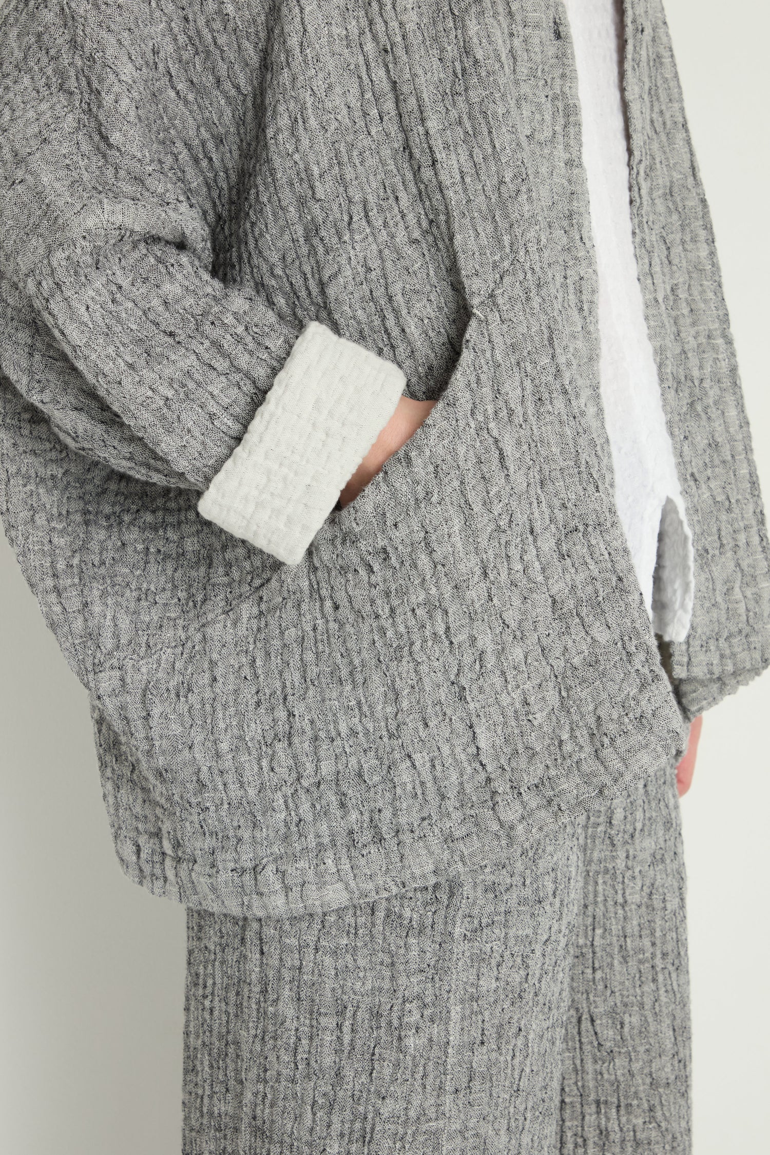 Sahara Crinkle Linen Jacket In Grey - Image 6