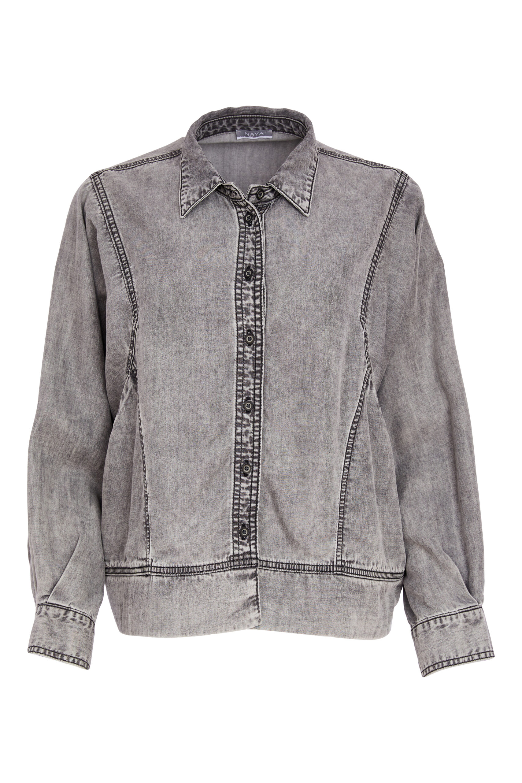 Naya Washed Effect Button Jacket In Granite - Image 3