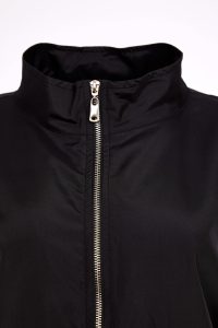 Naya High Neck Zip Waistcoat In Black And White - Image 4