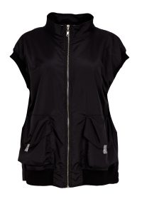 Naya High Neck Zip Waistcoat In Black And White - Image 2