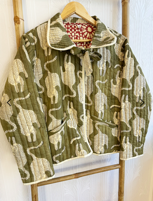 EDL Sam Samyuta Reversible Jacket In Khakii/Cream - Image 2