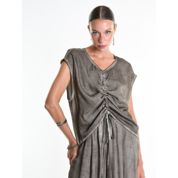 La Haine Ruched Tunic in Fango