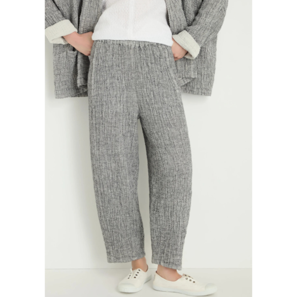 Sahara Crinkle Linen Bubble Trousers In Grey