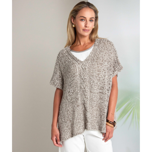 Naya Loose Knit Jumper In Taupe
