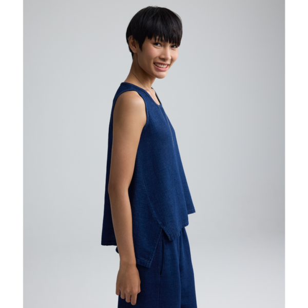 Luukaa Floria Sleeveless Top In Navy Denim