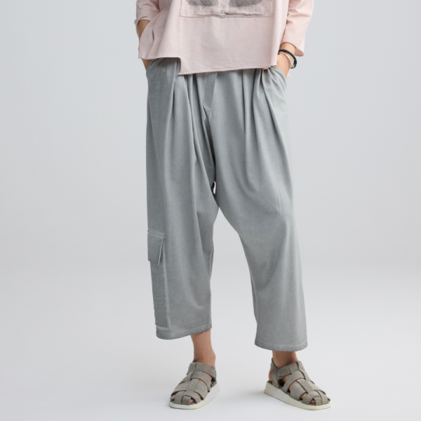 Luukaa Liora Knitted Trouser In Ash Grey