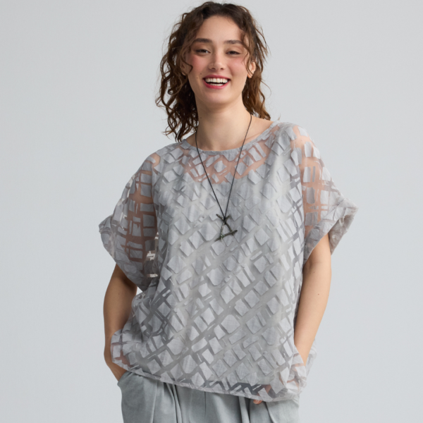 Luukaa Solenne Woven Top In Ash Grey