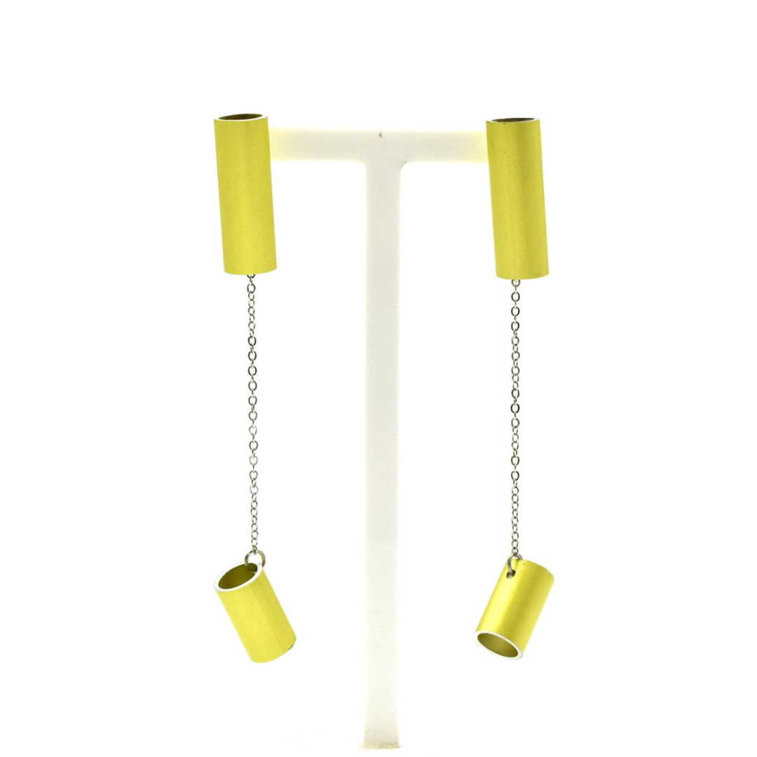 Christina Brampti Chain Drop Aluminium Earring In Green