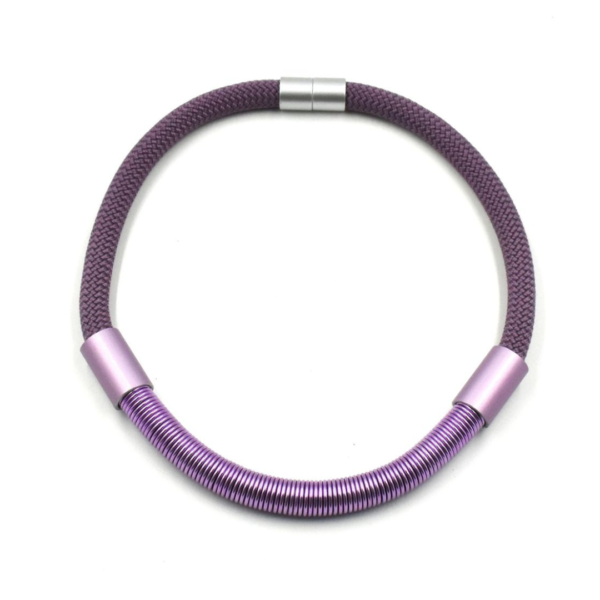 Christina Brampti Cord Necklace With Aluminium In Violet