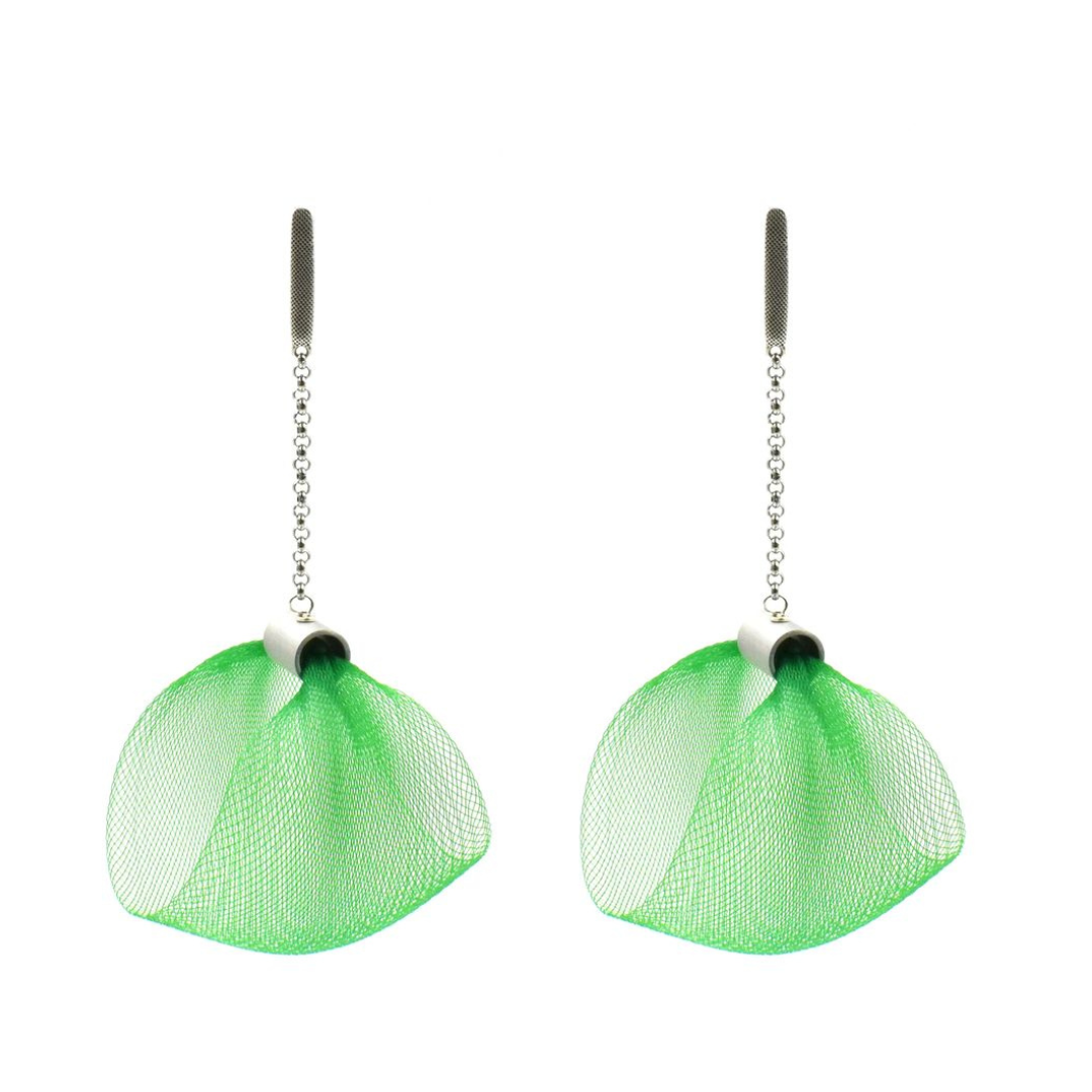 Christina Brampti Drop Crinoline Earring In Green