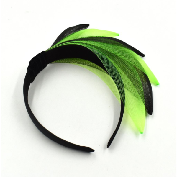 Christina Brampti Crinoline Headband In Green/Black