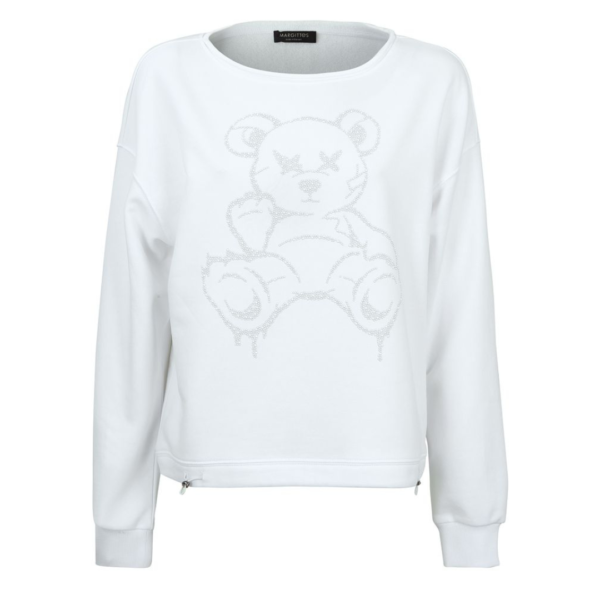 Margittes Long Sleeve Sweat Top In White