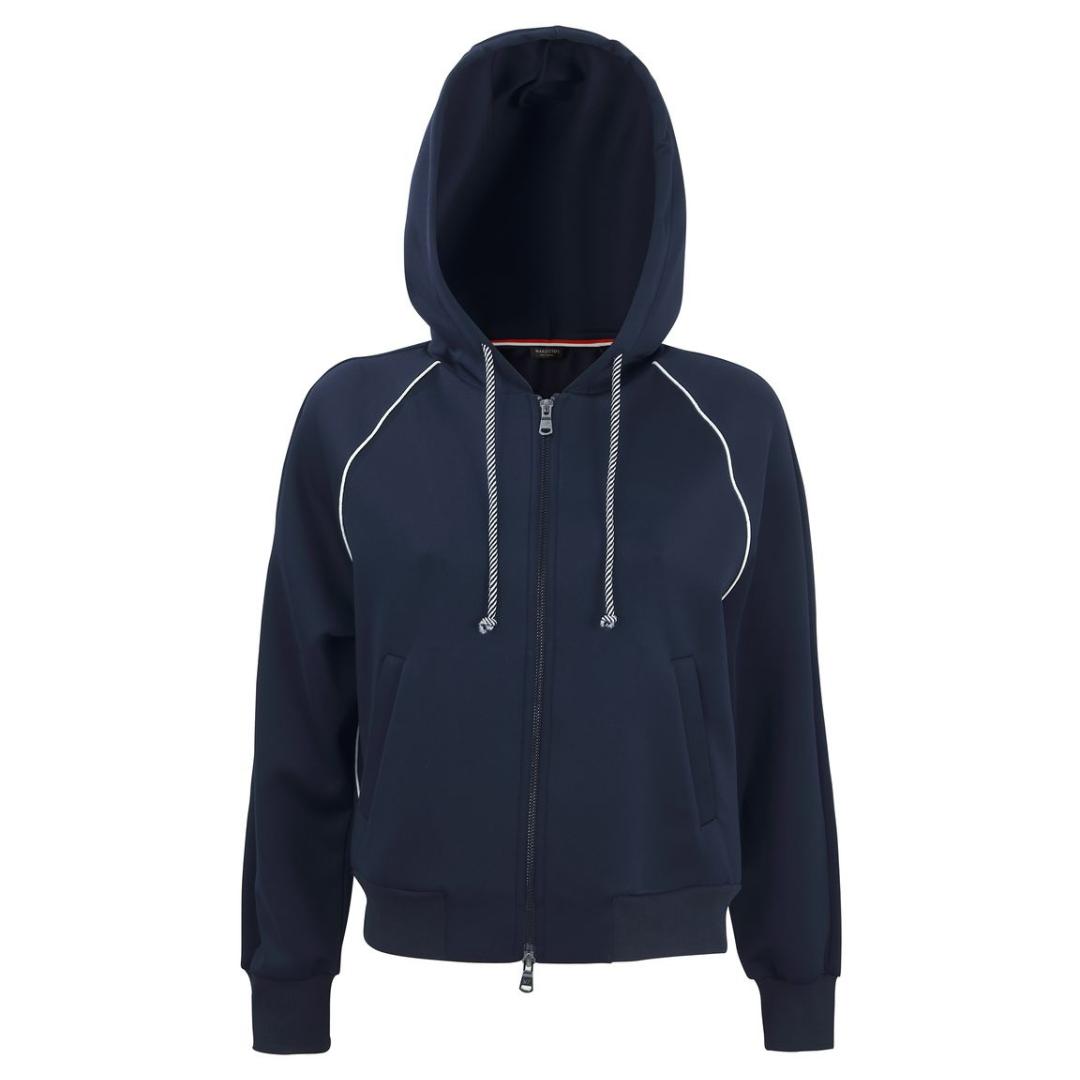 Margittes Long Sleeve Hooded Jacket In Navy