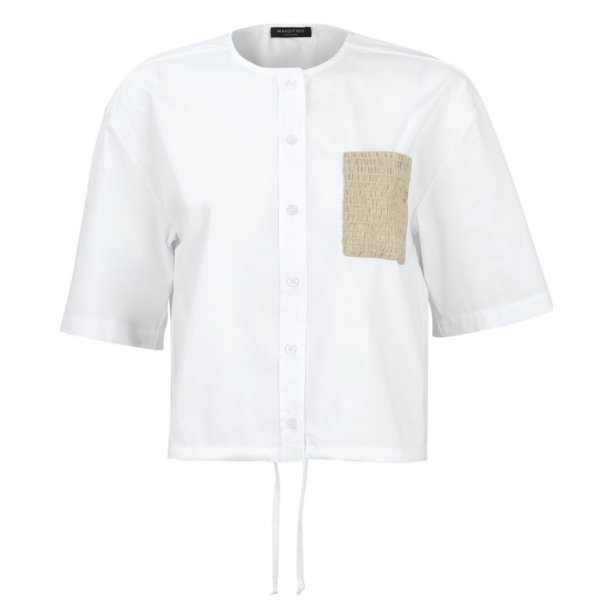 Margittes 1/2 Sleeve Woven Blouse In White