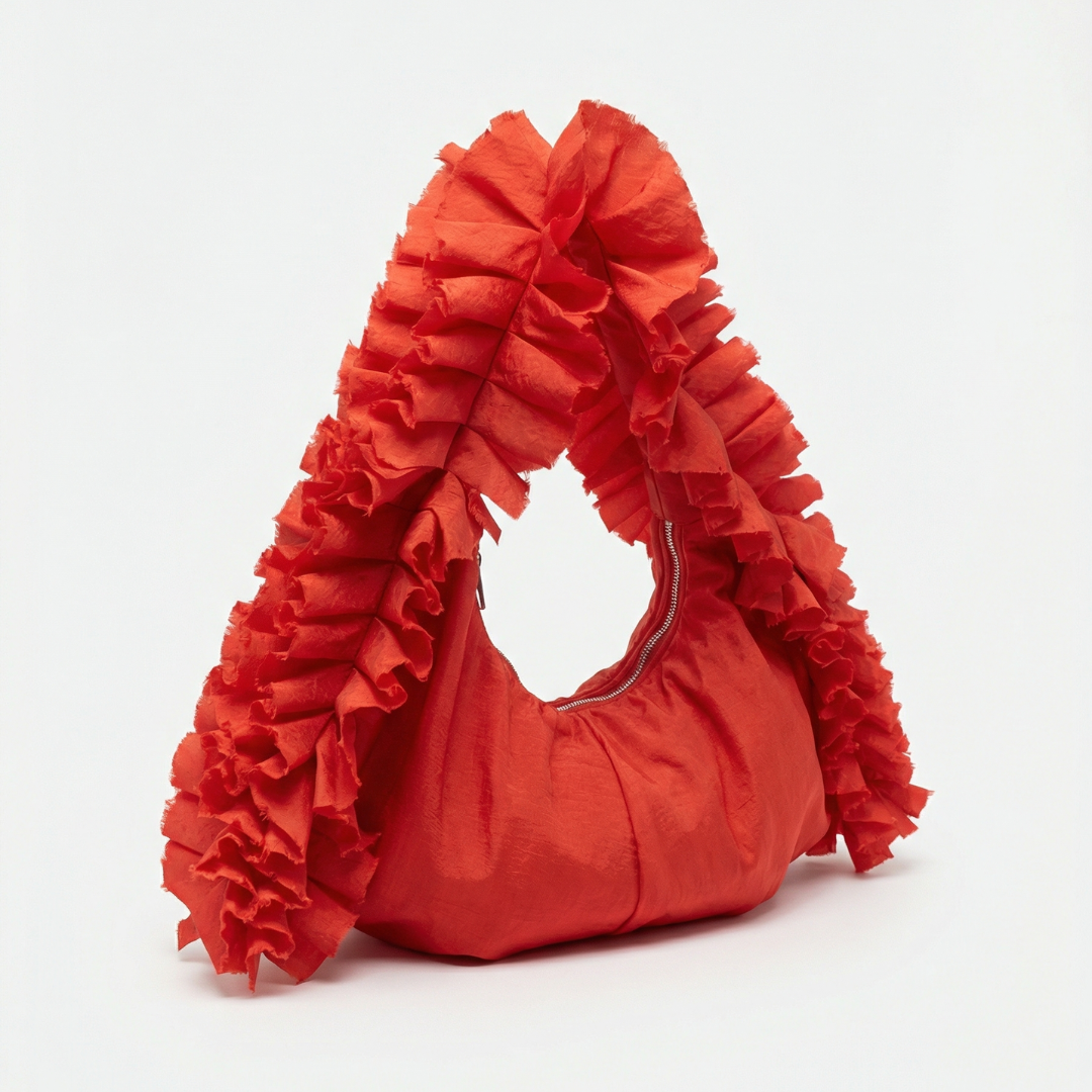 amorphose Shoulder Bag Red Taffeta