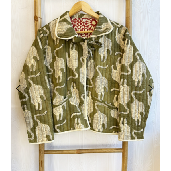 EDL Sam Samyuta Reversible Jacket In Khakii/Cream