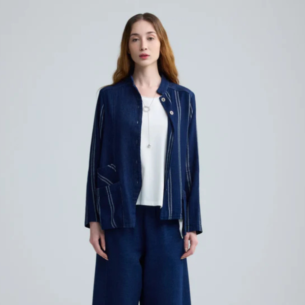 Luukaa Clover Woven Jacket In Original Denim