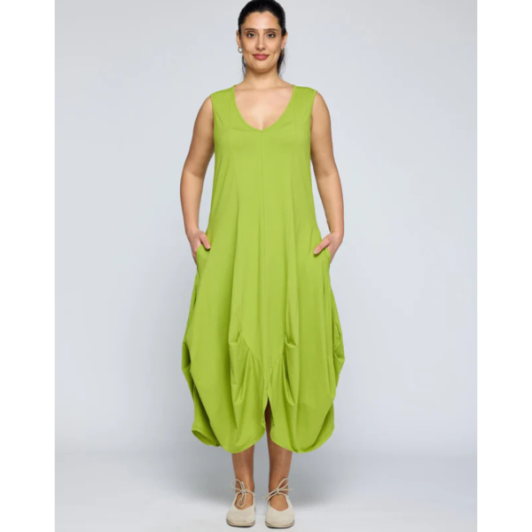 Luukaa Calista Sleeveless Dress In Lime