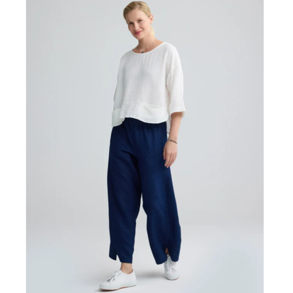 Luukaa Azalea Woven Trouser In Navy Denim