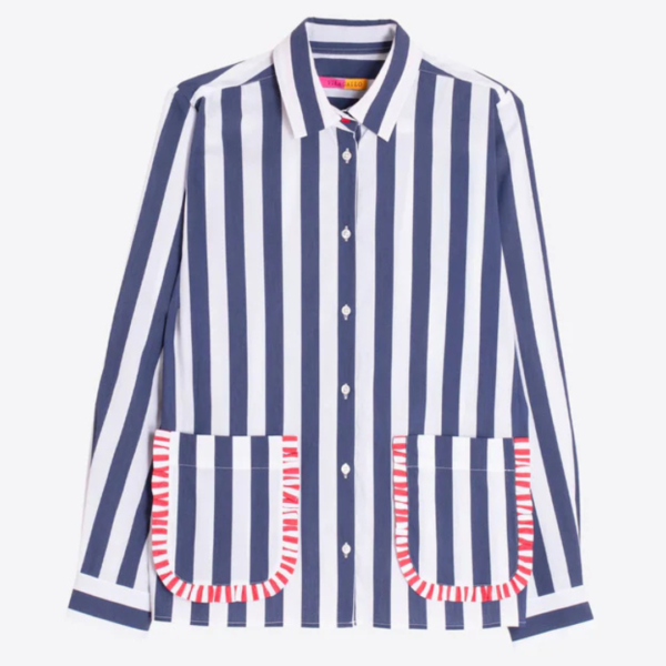 Vilagallo Blue And White Striped Shirt