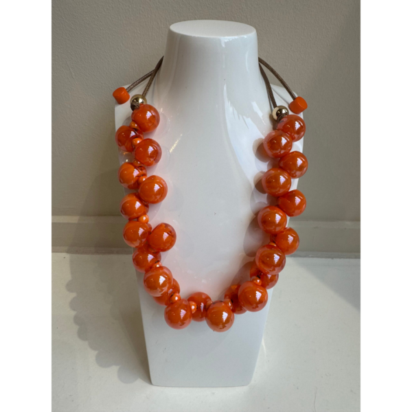 Sonata Beaded Necklace In Orange