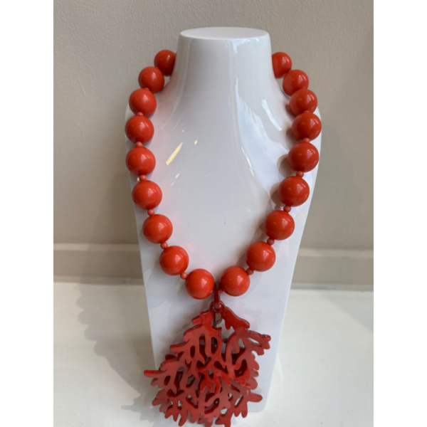 Sonata Bead And Coral Necklace In Coral