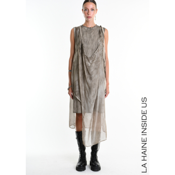 La Haine Asymmetric Dress in Fango