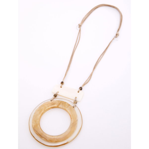 Naya Necklace With Hollow Disc In Brushed Gold