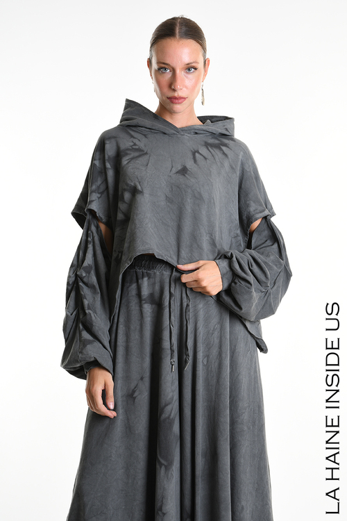 La Haine Hooded Sweat Shirt in Grey - Image 10