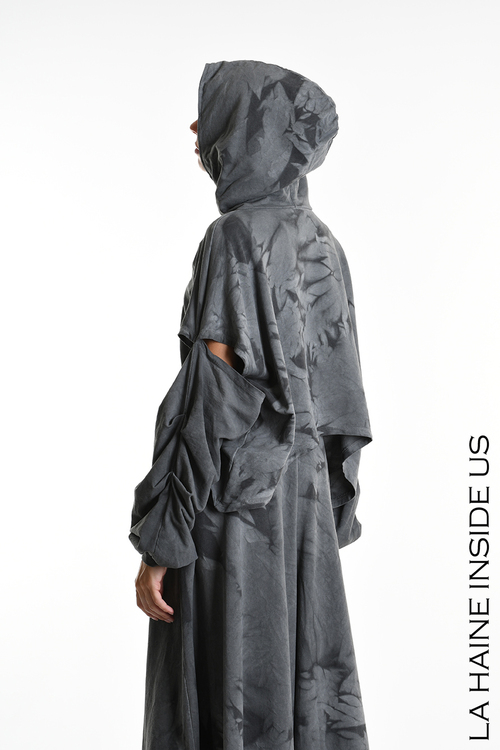 La Haine Hooded Sweat Shirt in Grey - Image 6