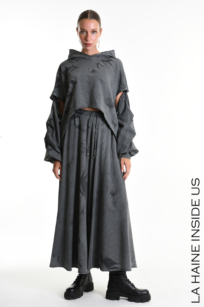 La Haine Hooded Sweat Shirt in Grey - Image 2