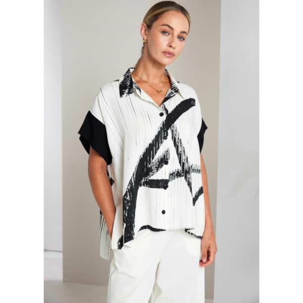 Naya Brush Stroke Print Blouse