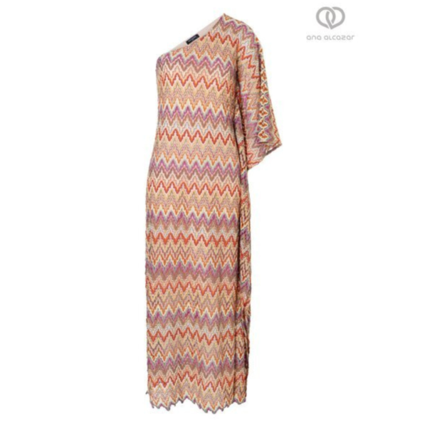 Ana Alcazar Poncho Maxi Dress In Original Multicolour