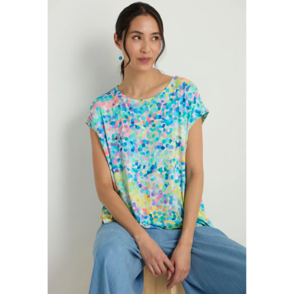 Sahara Summer Confetti Jersey Top In Multi