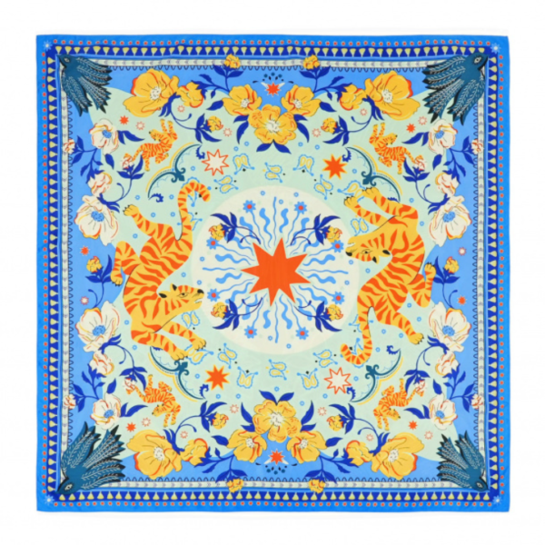 Wild Square Medium Scarf In Blue Wild