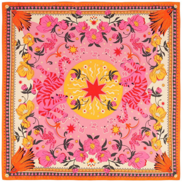 Wild Square Medium Scarf In Rose Wild