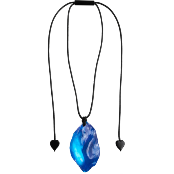 Zsiska Long Necklace with Large Blue Bead