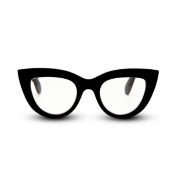 OKKIA Claudia Big Cat Eye Reading Glasses In Black