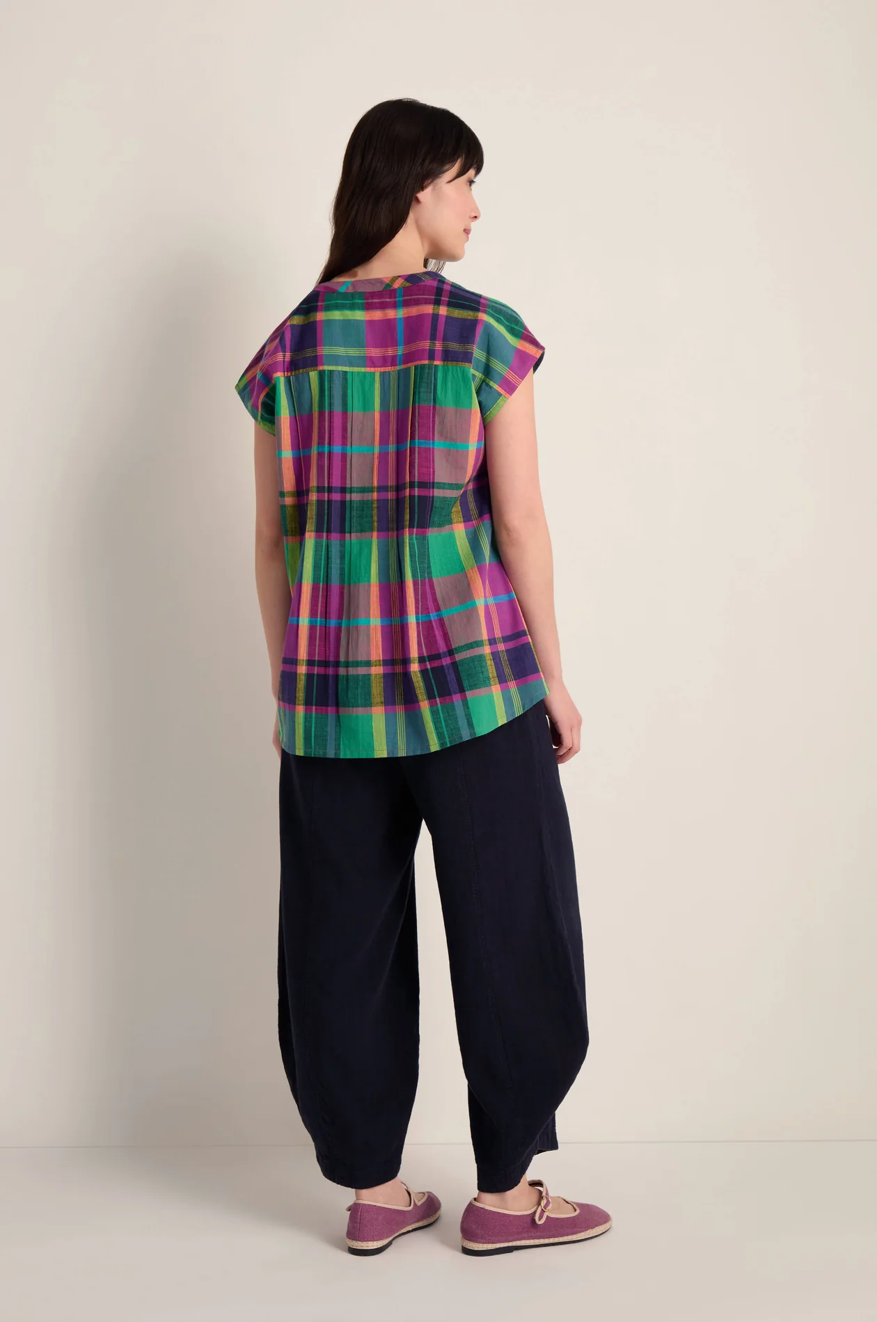 Sahara Madras Coloured Check Top - Image 4