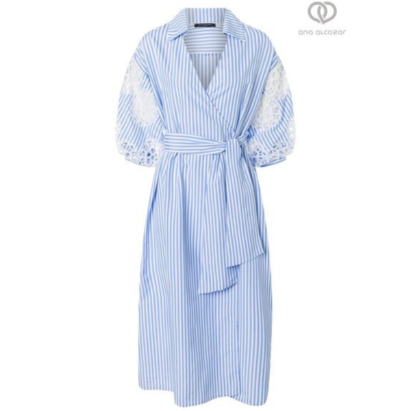 Ana Alcazar Wrap Dress In Original Blue
