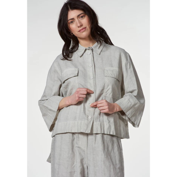 Baci Pin Stripe Jacket In Salt